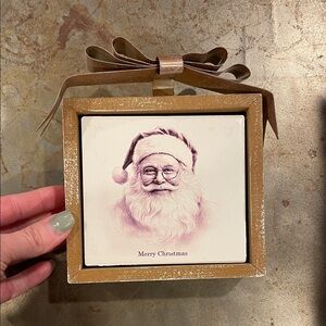 Gold Framed Santa Claus Wall Art